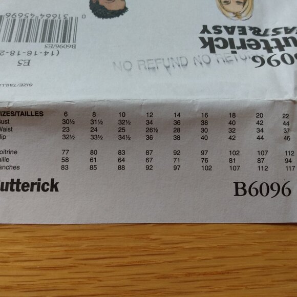 Pullover Tops Sewing Pattern Plus Size 14-22 UNCUT Butterick 6096 Modern Tunics - Picture 5 of 10